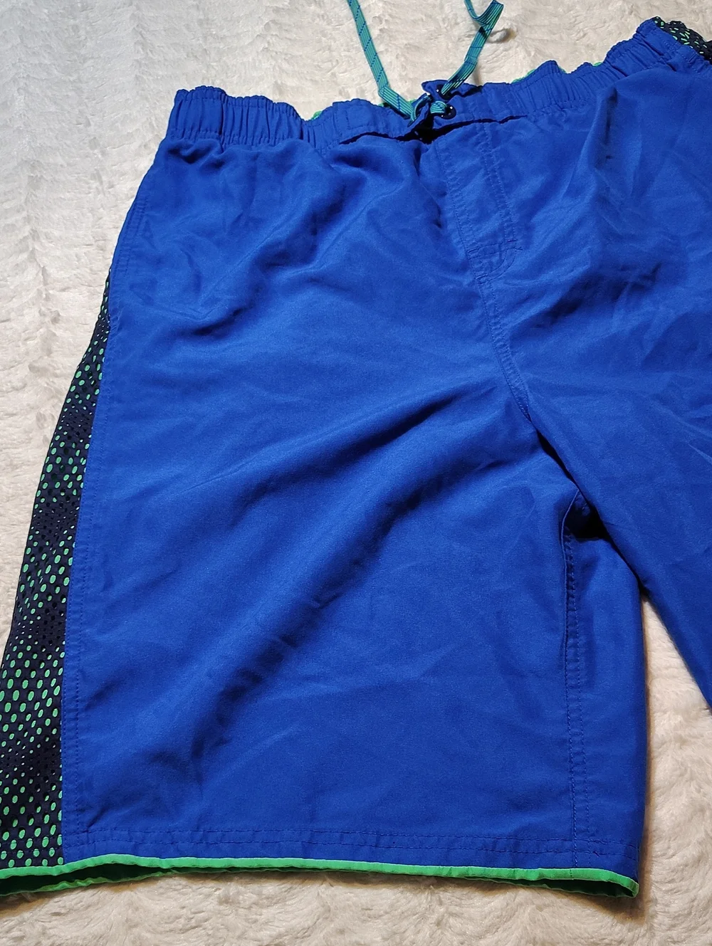 NIKE Men's Swim Trunks Shorts Royal Blue Green Mesh Lined
